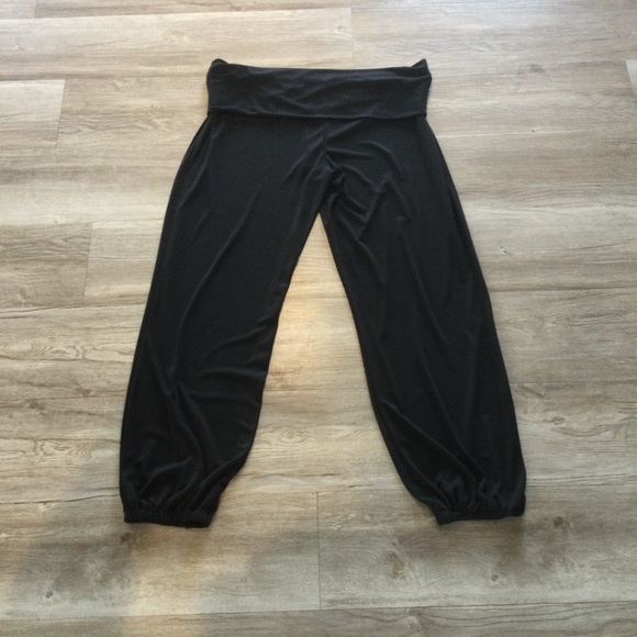 eLLoquent black pants elastic leg hem fold over - Picture 2 of 3
